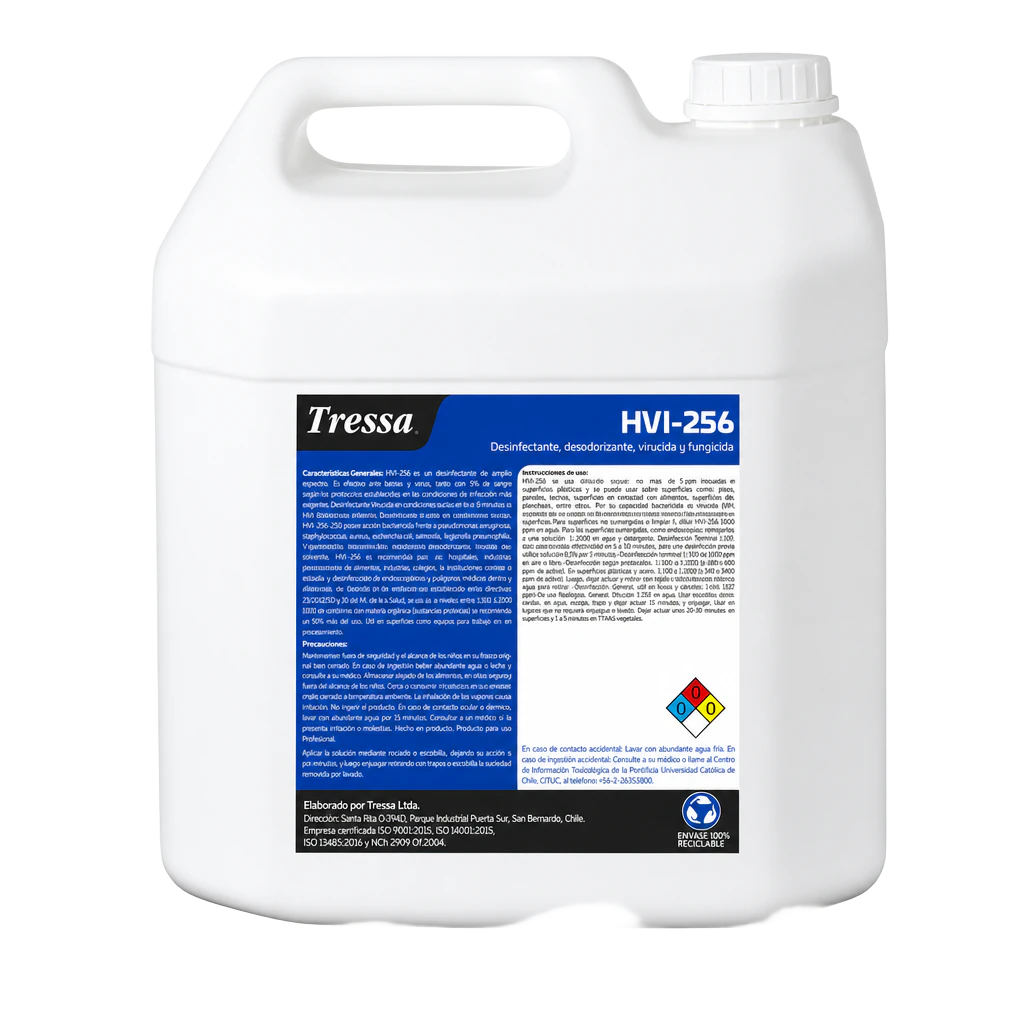 DESINFECTANTE HVI 256 20 LT, amonios cuaternarios, Tressa